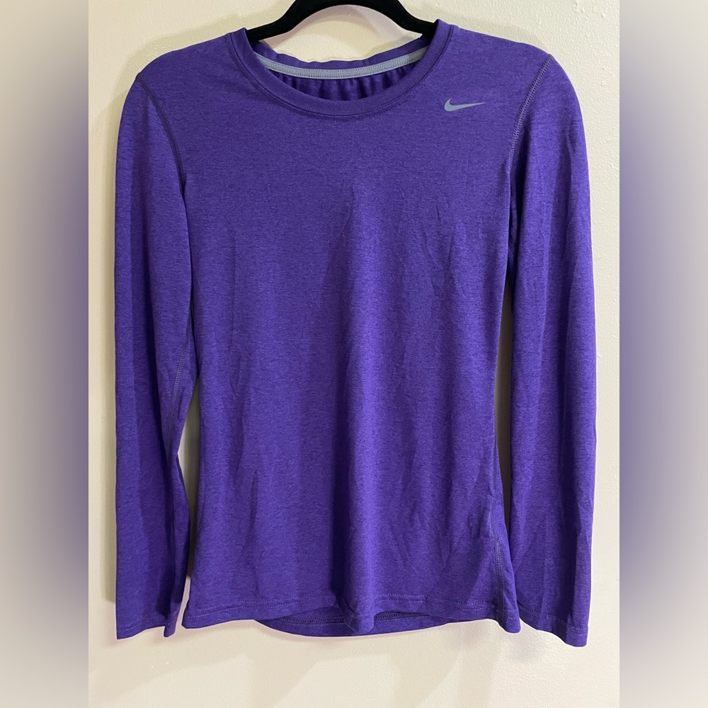 Nike Dri-Fit Long Sleeve Purple Training Top Size XS